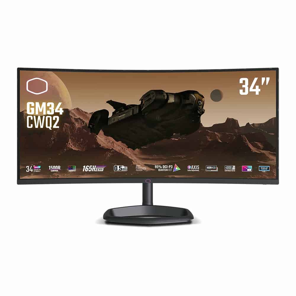 Cooler Master GM34-CWQ2 34" WQHD 165hz Quantum Dot HDR400 VA Curved Gaming Monitor